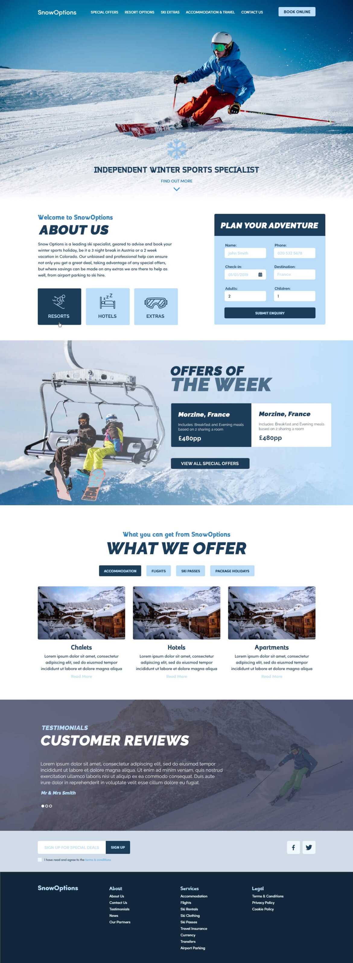 Snow Options - web design