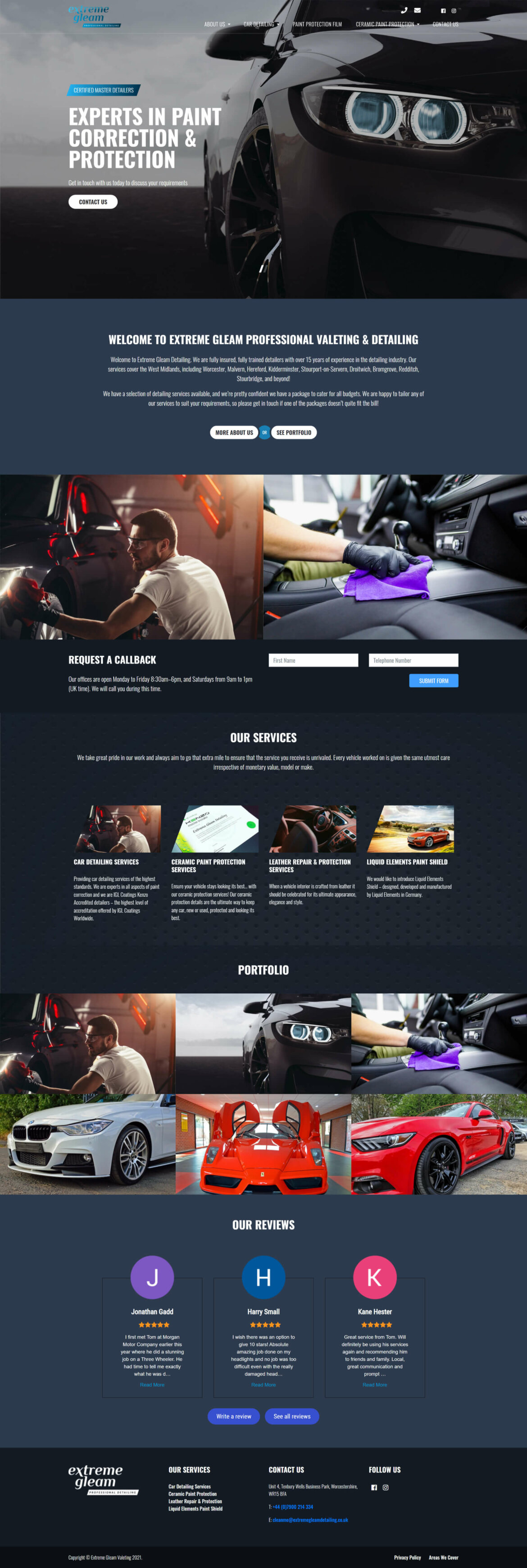 Car Detailing Company - web design