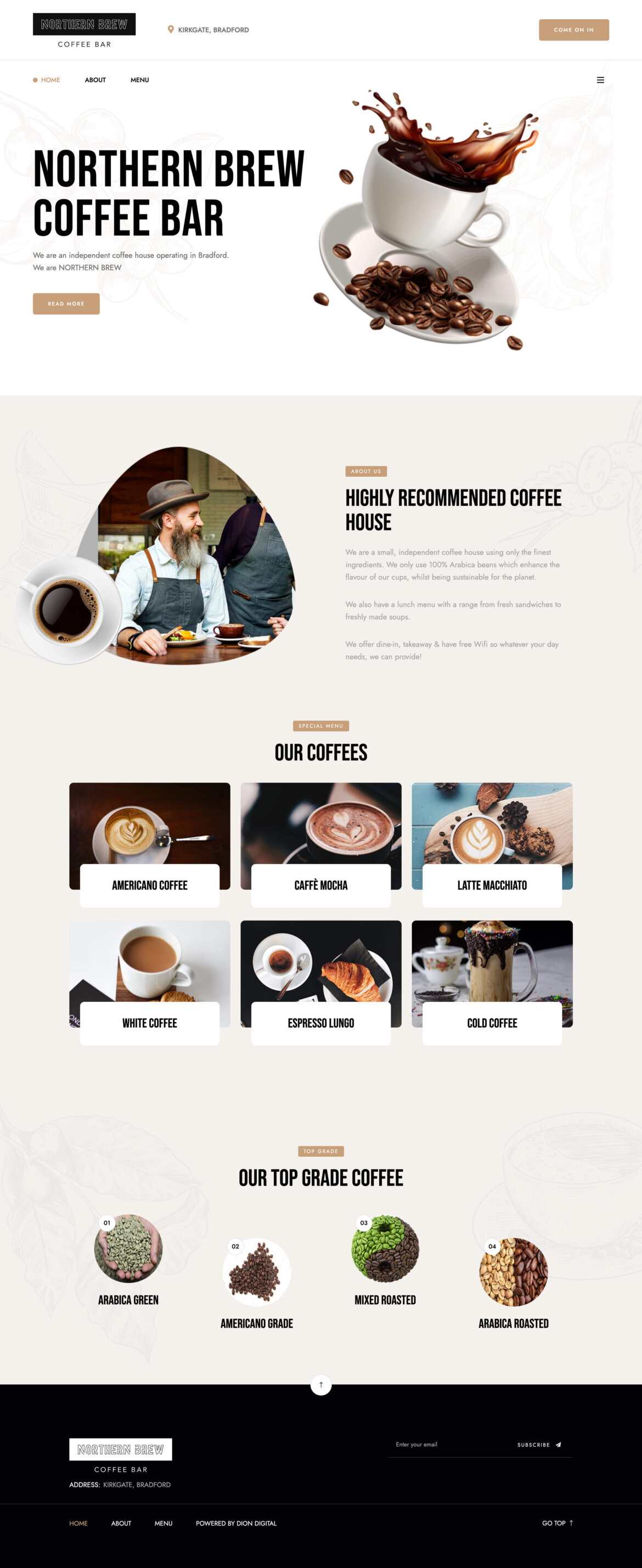 Northern Brew - web design
